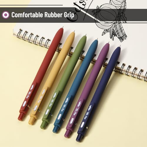 Mr. Pen- Retractable Gel Pens, 6 Pack, Black Ink, Vintage Barrels