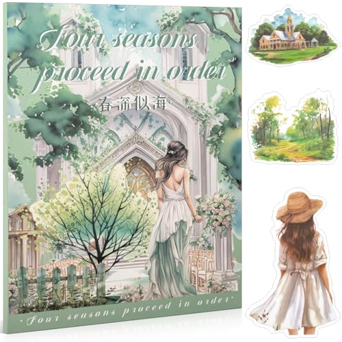 Spring Theme Sticker Scrapbooking Supplies for Junk Journal, 20 Sheets PET Stickers - Vintage Journaling Stickers, Ephemera Sticker Book Pre Cut(TZ-006-004) - color: Spring Theme Stickers