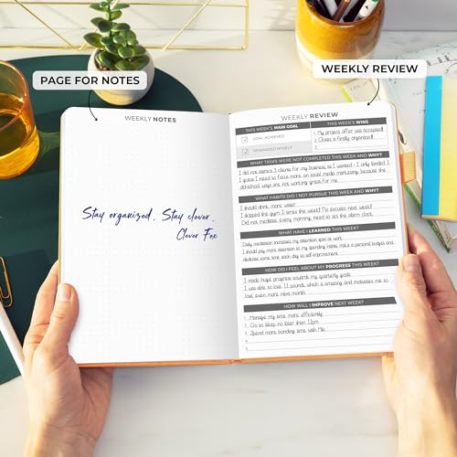 Clever Fox Daily Planner, Undated Professional & College Day, Orange - color: Orange (Undated)