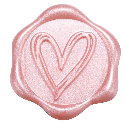 Yoption Heart Wax Seal Stickers, 50Pcs Rose Gold Wedding Envelope Seals | Self Adhesive Wax Stickers for Party Invitation, Christmas, Gift Wrapping - color: Heart, Rose Gold