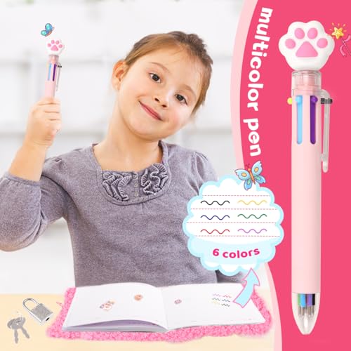 Bear Diary with Lock, Gift Set for Girls Ages 6-8, Pen & Stickers - style: Bear