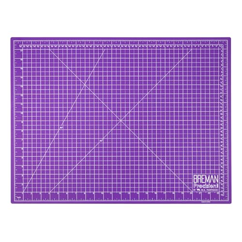 Breman Precision 18x24 Self Healing Cutting Mat Purple/Gray for Crafting | 18x24 Purple Cutting Mat Self Healing, 2-Sided 5-Ply PVC Non-Slip Crafting Mat for Sewing, Fabric, Quilting, Craft Grid Mat - color: Purple/Gray, size: 18x24