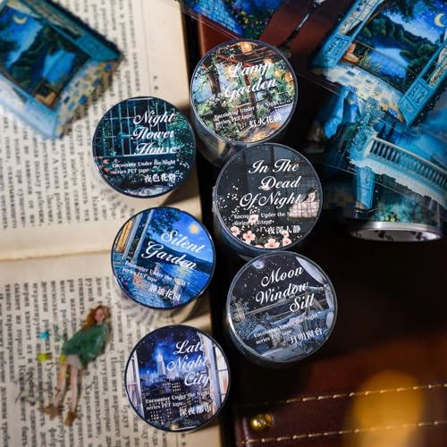 TIAMECH 6 Rolls Encounter Nightfall Lamp Garden City Night PET Tapes - color: Encounter Nightfall