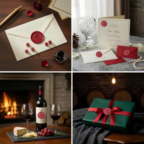 400pcs Flame Red Wax Seal Beads Premium Sealing Wax Beads, Octagon Seal Stamp Pellets Refill Pack for Wedding Invitations Sealing Stamp Bead Xmas Gift Wrapping & Bridal Crafts (Flame Red) - color: Flame Red