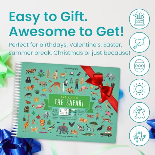 Cupkin Safari Animals Coloring & Sticker Activity Book | 500+ Stickers - color: Exploring the Safari