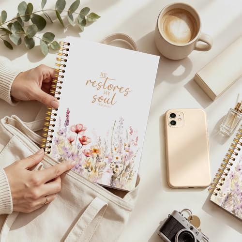 Christian Floral Spiral Notebook Journal for Women 5.5x8.3 Inch - color: 4-Christian-notebook