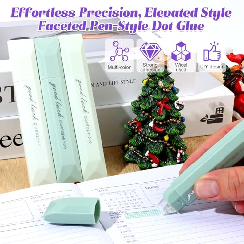 4-Pack Strong Double Sided Tape Roller,Scrapbooking Double Sided Tape Roller,Multipurpose Journaling Supplies,for Gift Wrapping, Junk Journals,School Office & Crafts (Pink)