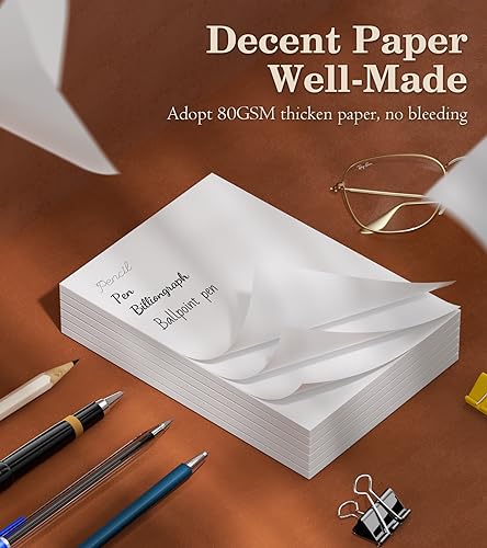 Notepads 4x6 - Blank Memo Pads - 50 Sheets per Notepad - Set of 6, Note Pad | Small Writing Pads White Paper - Server Memo & Scratch Note Pads 4x6 for Work, Mini Pocket Notepad for Office School Supplies - color: White- 6 Pack, size: 4x6
