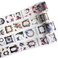 Night Poem Gothic PET Tape Set, 4 Rolls Pre-Cut Translucent Frame and Element Designs with 1 Clip - Dark Collage Supplies for Scrapbook Junk Journal Planner and Crafts - color: Dark Melody
