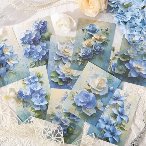 60 Pcs Vintage Impasto Oil Painting Scrapbook Paper, Art Ephemera | 3D Relief Floral Embossed Textured Art Paper, 4x5.5 Inch Aesthetic Ephemera for Junk Journaling, Scrapbooking, Crafts - color: Dream of Hiding Flowers