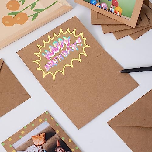 200 Count Photo Frame Cards with Envelopes 4x6 Paper Picture Frame Notecards Photo Card Holder for Back to School Teacher Appreciation Halloween Wedding Birthday Classroom DIY - Kraft - color: Kraft