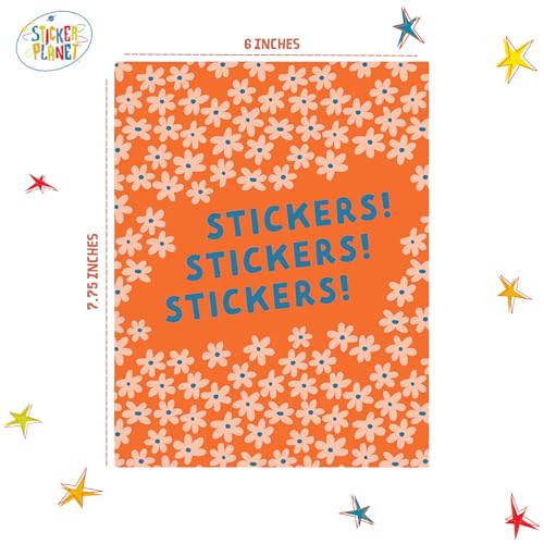 Orange Flowers Reusable Blank Sticker Collecting Album Storage Book Organizer w 28 Silicone-Coated Easy-Release Pages - color: Orange Flowers