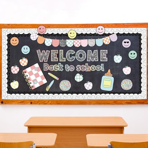Mooliwe 94 Pcs Composition Checkered Bulletin Board Decor Set - style: Composition Checkered