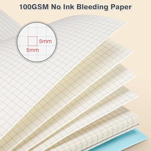 Graph Paper Notebook 8.5" X 11": 5 Subject Graphing Notebook with Dividers - color: Black