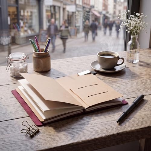 Thenshop Leather Travel Notebook 3 Inserts, Purple, Stand Size - color: Purple, size: Stand Size