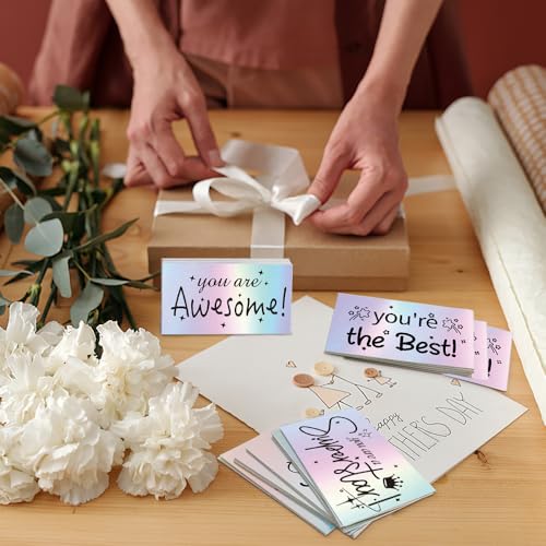 Thank You Cards Small Business 240Pcs Encouragement Cards, Holographic Appreciation Motivational Inspirational Card You Are Awesome Gratitude Card Gift for Business Employees Student Teacher Volunteer - color: Motivational Cards, size: 240 PCS