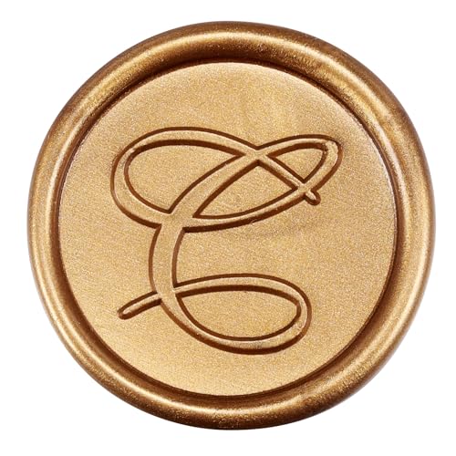 Yoption Handwritten Initial Alphabet Wax Seal Stamp, Letter C | Brass Head and Wooden Handle Sealing Stamp for Wedding Invitations, Envelopes, Christmas Cards, Gift Wrapping, Snail Mails - style: C