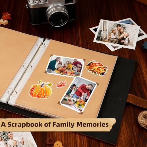 Vienrose 13"x11" Scrapbook Album Gift Set Faux Leather DarkBrown 60 Pages - color: Dark Brown, size: 12.8"X11.2" 30Sheets
