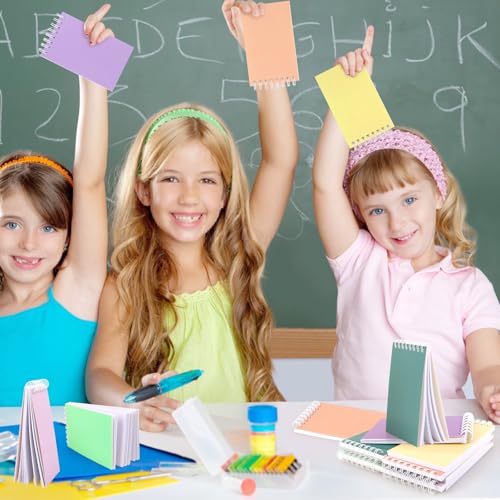 Hooqict 24 Pack Pocket Notebook Small Spiral Notepad Mini Journal Notebooks Colorful Pocket Notepads Memo Pads for Kids, Party Favors, Office, Classroom School Supplies, 3.9 x 2.4 Inch - style: Multicolor 8