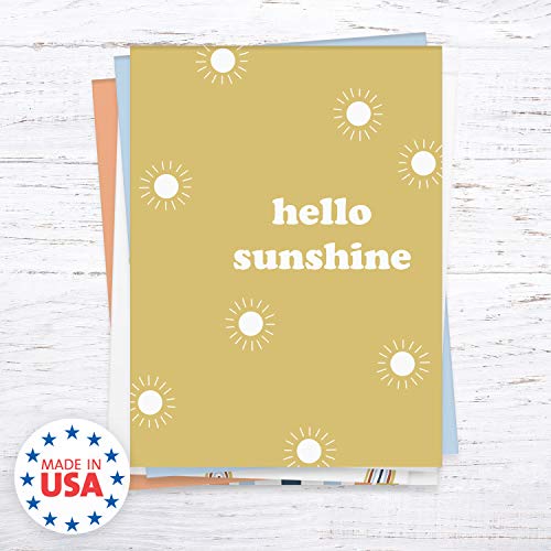 Canopy Street Encouraging & Inspirational Retro Greeting Cards / 24 All Occasion Vintage Aesthetic Note Cards With White Envelopes / 6 Motivational Designs / 3 1/2" x 4 7/8" Card Pack - color: Retro Encouragement
