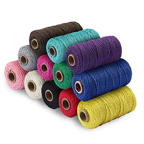G2PLUS 3MM Cotton String,328 Feet Black Natural Twine for Crafts & Bakers - color: Black, size: 3mm x 100m
