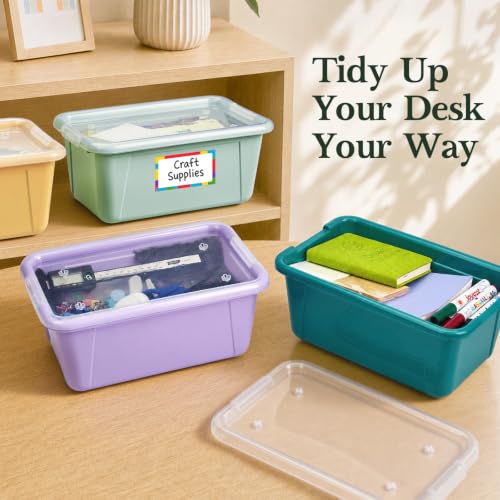 GAMENOTE 6 Qt Storage Bins with Lids, Morandi 6 Pack, Stackable Boxes - color: Morandi
