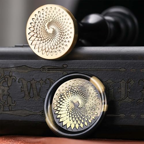 Wax Seal Stamp, Spiral Sealing Wax Stamp, Triangle Vortex Pattern with Hypnotic Sacred Geometry Design for Journals, Envelopes, Art Crafts - color: Triangle vortex