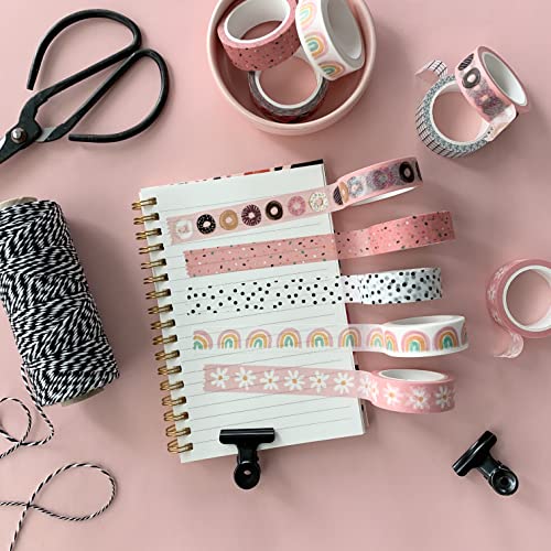 12 Rolls Washi Tape Set for Journaling, Scrapbooking & Decorative Crafts | Decorative Masking Tape for Bullet Journals, Planners, DIY Art Projects, Gift Wrapping, Card Making, School & Office Supplies - color: Retro, size: 12 Rolls