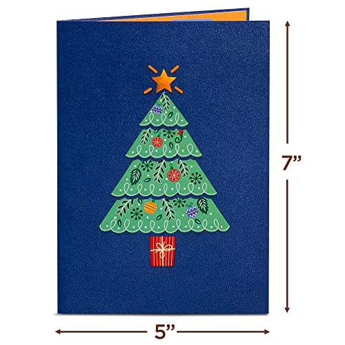 Paper Love 3D Christmas Tree Pop Up Card, Gift for Christmas or Holidays, 5" x 7" Cover - Includes Envelope and Removable Note Tag - color: Christmas Tree