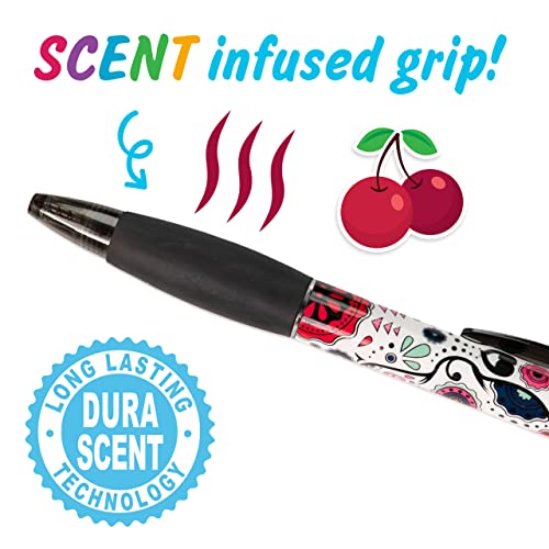 Sugar Skull Smens - Patented Gourmet Scented Pens, Black Ink, Medium Point - 8 Count - color: Sugar Skull (8 Count)
