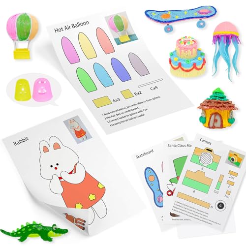 SONGTIY 3D Printing Drawing Template, 20 Sheets 3D Printer Paper Stencils - color: Colorful