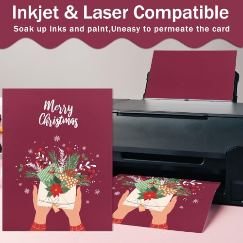 40 Sheets Burgundy Red Cardstock - 8.5'' x 11'' 65lb for Decoration - color: Burgundy Red, size: Letter Size [40 Sheets]