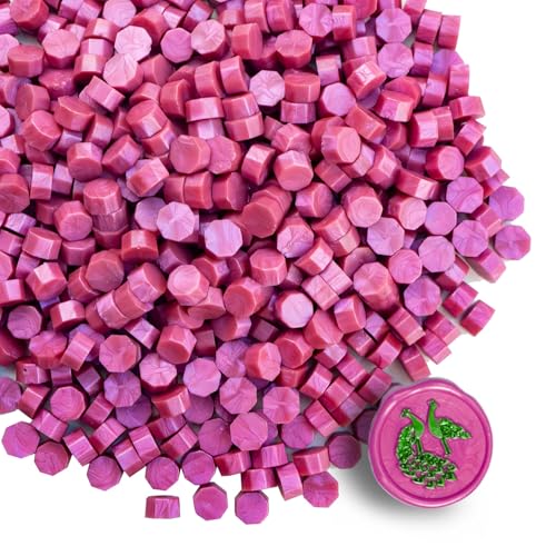 Premium Wax Seal Beads - 520 Rose Pink Sealing Pellets for Letters, Greeting Cards, Wine Bottles & Crafts | Professional-Grade for Wedding Invitations & DIY Projects - style: Rose Pink