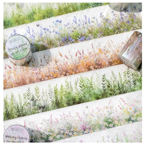PET Tape Stickers for Scrapbooking Supplies,Plants Stickers for Journaling - color: Green Note