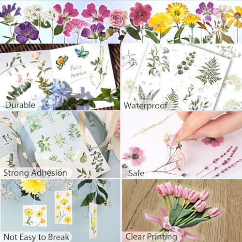 Arme Scrapbook Flower Stickers Floral Stickers(590 PCS, 48 Sheets) - color: Flower 48 Sheets, size: Flower 48 sheets