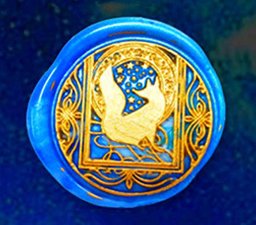 Starry Fox Wax Sealing Stamp with Removable Brass Head Wooden Handle - Retro Vintage Animal Sealing Wax Stamp for Letter Cards Invitations - size: Starry Fox