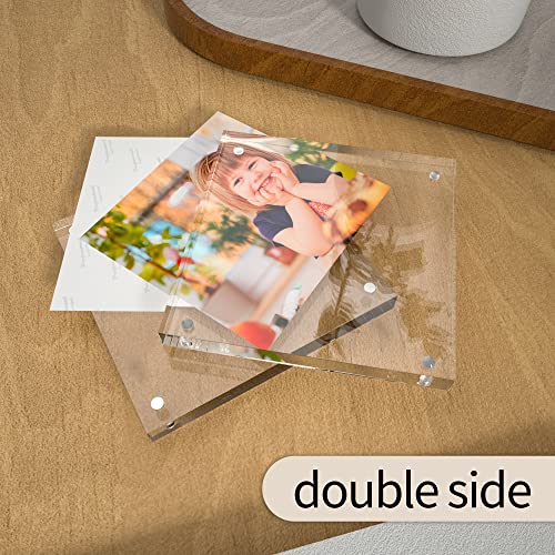 Sezanrpt Clear Booth Photo Frame 5x5, Perspex Square Picture Frame, Acrylic Photo Frame for 5x5, 4x4, 3x3 Picture Display - size: 5'' x 5''
