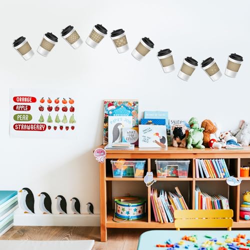 Chuangdi 60 Pcs Backpack Cutouts Coffee Cup for Classroom - style: Coffee Cup
