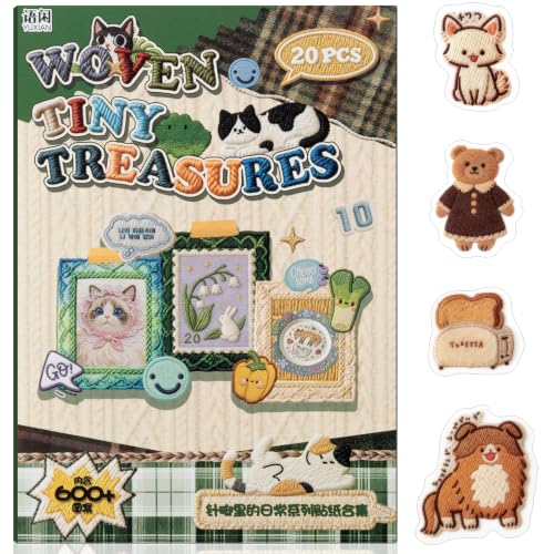 Sticker Scrapbooking Supplies for Junk Journal, 20 Sheets PET Stickers - Vintage Journaling Stickers(TZ-016-006) - color: Knit Bits