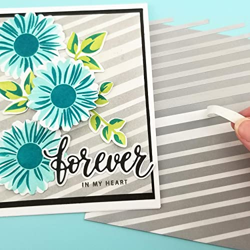 Gina K. Designs for Therm O Web Masking Magic Strips, Pre-Cut 1/8”, 1/4” and 1/2” Widths x 7'' Lengths - Combo Pack White