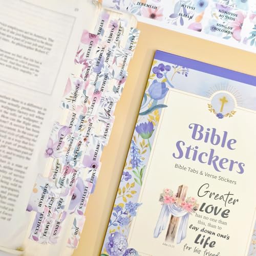 320 Pcs Bible Tabs with Christian Stickers - Laminated Large Print Book Index Tabs for Easy Navigation, Bible Study Supplies, Christian Gifts for Women - color: Bible Divider Sticker
