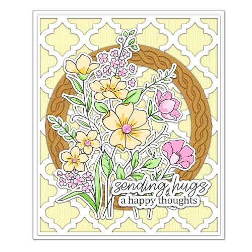 Clear Stamps and Metal Cutting Dies Set for Card Making Scrapbooking, DIY Craft Stamps and Dies Kit for Journaling, Albums, Greeting Cards, Holiday Cards, Birthday, Christmas (YX1915) - color: YX1915