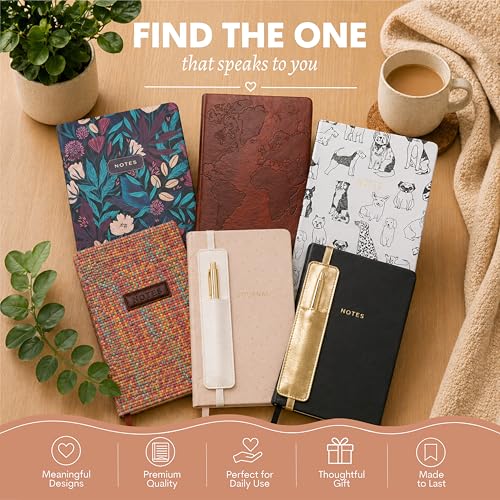 WORLD TRAVELER Eccolo A5 Lined Journal 256 Ivory Pages Lay Flat 6x8 - color: Pink with Pen