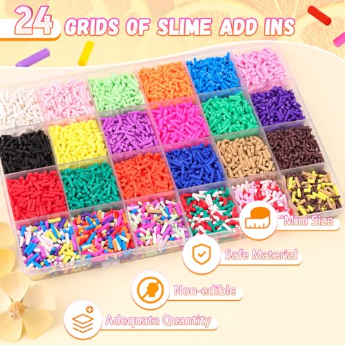 24-Grid Slime Mix Ins Slime Add Ins,Fake Sprinkles Non-edible Slime Charm B - color: 24 Colors Series-C