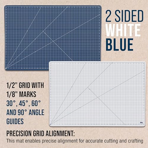 U.S. Art Supply 40"x60" Self-Healing Cutting Mat 5-Ply White/Blue - color: White/Blue