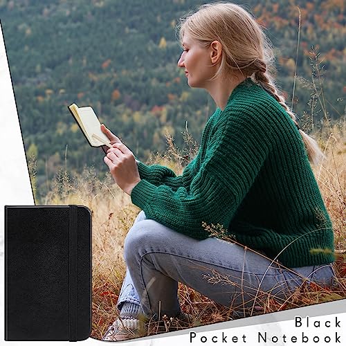 Qeeenar 10 Pcs Mini Pocket Notebook, Solid Color, Black - color: Black, size: Solid Color