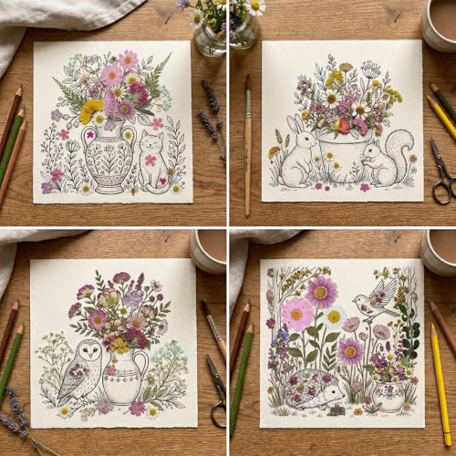 Dried Pressed Flowers Real Natural - size: 75 pcs Dried Flowers