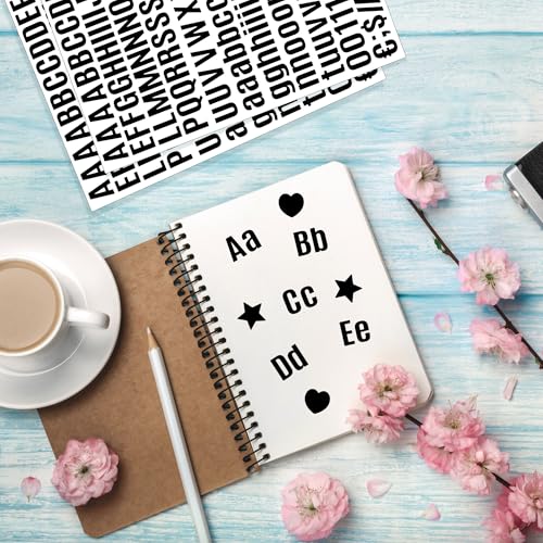 6510 PCS 42 Sheets Letter Stickers,Bulletin Board Letters (Black, 0.5 Inch) - color: Black, size: 0.5 Inch