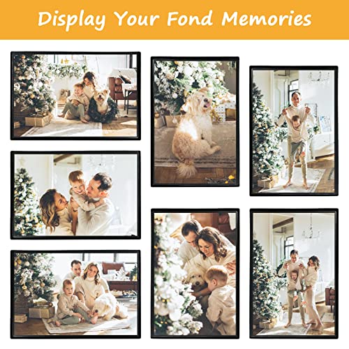Magnetic Picture Frame, Holds 4X6 Inches Pictures, Reusable Black Magnet Fridge Photo Sleeves for Refrigerator, Locker,Office Cabinet (Black, 6) - style: 6Pcs-4x6-Black