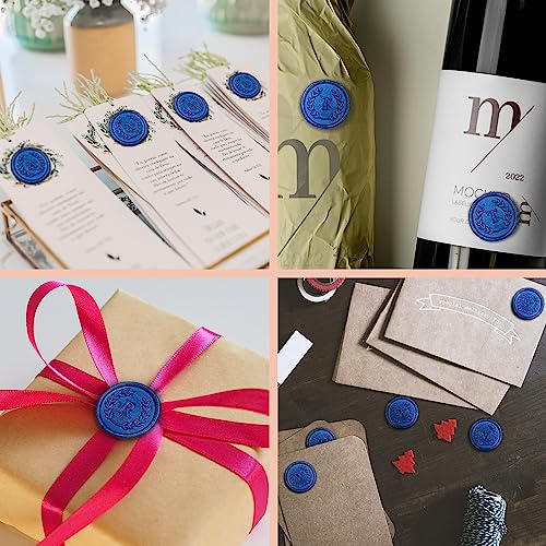 25Pcs Blue Letter L Adhesive Wax Seal Stickers, Hand-Made, No Need Seal Stamp, Tear and Use Wax Stickers for Wedding Invitations, Envelopes, Christmas Gift - color: 25pcs-blue, size: L